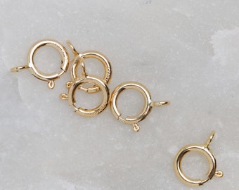 14K Gold Filled 6mm Spring Ring Clasps Closed Ring, Made in Italy, GF2