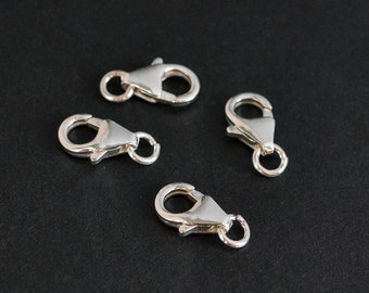 5 - Sterling Silver Trigger Lobster Clasps 11mm, Made in Italy, SC94