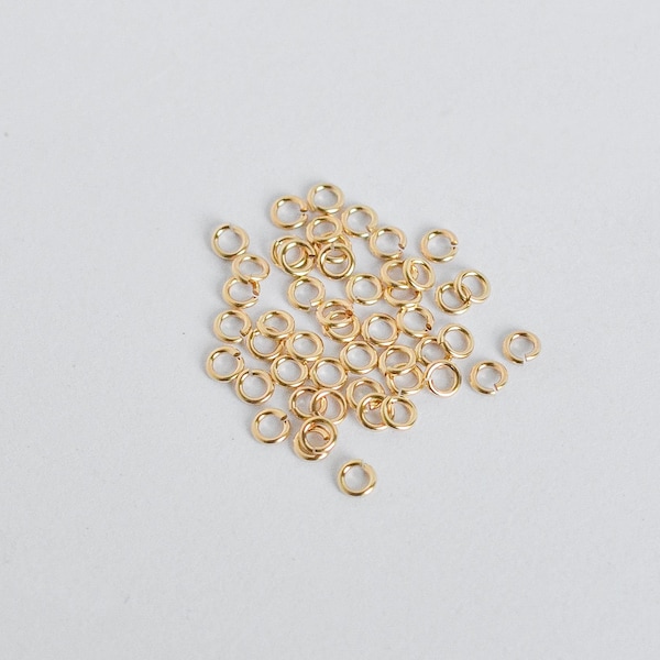 25pcs 14K Gold Filled 3mm Open Jump Rings 22ga, Made in USA, A13