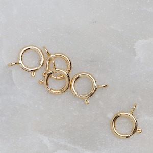 100 Pcs - 14K Gold Filled 6mm Spring Ring Clasps Closed Ring, Made in Italy, GF2