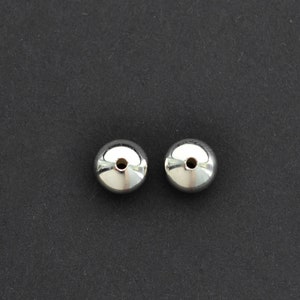 Two Sterling Silver 8mm Saucer Beads, A79