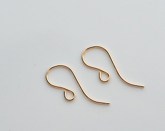 Crochets d'oreilles en or 14 carats 8 x 20 mm, fabriqués aux États-Unis, A88