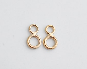 2 - Gold Filled Figure 8 Connector 18 Gauge 5x8mm, GC112