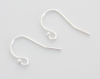 Sterling Silver Ball End Ear Wires With 1mm Ball, Made in China, A9