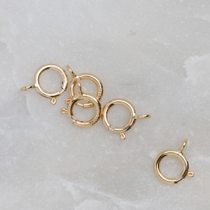 20pcs - 14K Gold Filled 6mm Spring Ring Clasp Closed Ring, Made in Italy, GF2