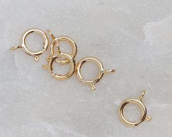 50 Pcs 14K Gold Filled 6mm Spring Ring Clasps: Italian Made GF2