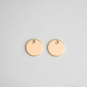 2 Gold Filled 7mm Round Flat Blank Disc Charms, Made in the USA, GC64