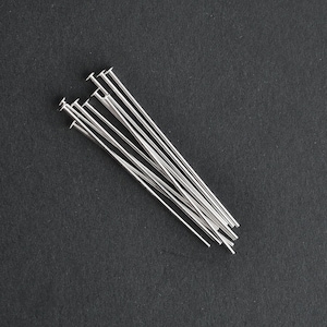 10pcs - Sterling Silver 1.5 inch 20 Gauge Flat Headpins, GC76