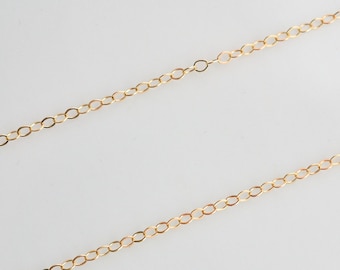 Cadena tipo cable de oro macizo de 14 quilates de 1,3 mm, fabricada en EE. UU., SG4