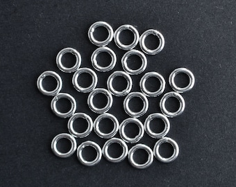 25pcs - .925 Sterling Silver 5mm CLOSED Jump Rings 18ga, Made in India, A15