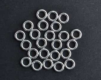 100pcs - .925 Sterling Silver 5mm CLOSED Jump Rings 18ga, Made in India, A15