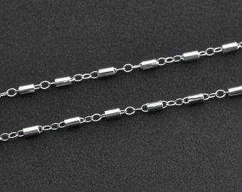 10 Feet Sterling Silver Long and Short Chain by the Foot - Any Length  Available, Made in USA, C55