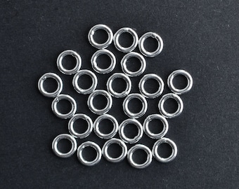 50pcs - .925 Sterling Silver 5mm CLOSED Jump Rings 18ga, Made in India, A15