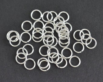 25pcs - .925 Sterling Silver 5mm Open Jump Rings 22ga, Made in USA, SS49