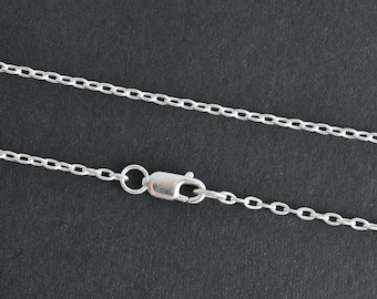 Any Length 925 Sterling Silver 2.2x1.5mm Drawn Cable Chain Necklace, Made in USA, C46