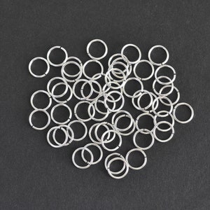 100pcs - .925 Sterling Silver 6mm Open Jump Rings 22ga, Made in USA, SS50