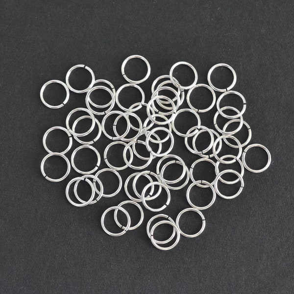 100pcs - .925 Sterling Silver 6mm Open Jump Rings 22ga, Made in USA, SS50