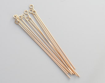 10 pezzi - Spilli a occhiello da 2 pollici (5 cm) in oro 14 carati placcato, calibro 22, Made in USA, GF34