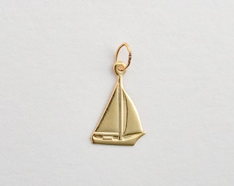 ONE  - 14K Gold Filled Sail Boat Charms - 10x13mm, GC84