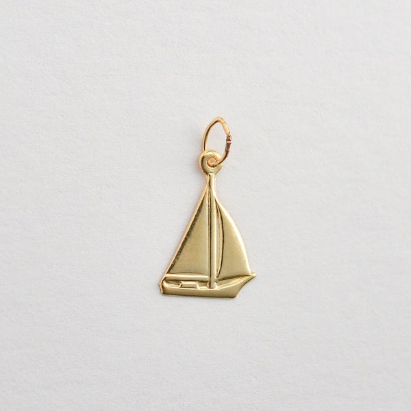 ONE  - 14K Gold Filled Sail Boat Charms - 10x13mm, GC84