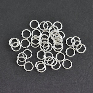 100pcs - .925 Sterling Silver 5mm Open Jump Rings 22ga, Made in USA, SS49