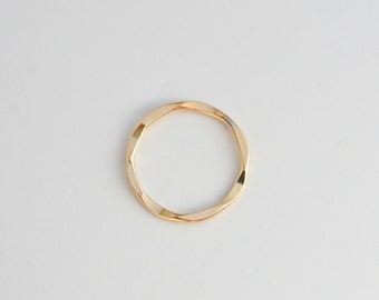 ONE 14K Gold Filled 15mm Hammered Connector Ring, GC115