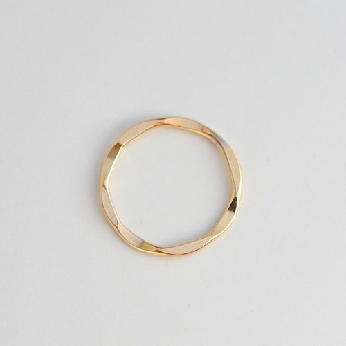 ONE 14K Gold Filled 15mm Hammered Connector Ring Gc59b - Etsy