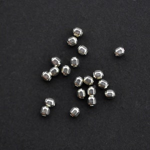 Twenty .925 Sterling Silver 2.1mm Square Beads, A99