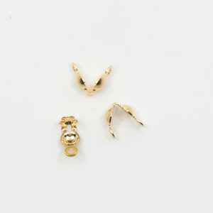 14K Gold Filled Clamshell Bead Tip with 2 Rings (.036 Inch Hole) AS97