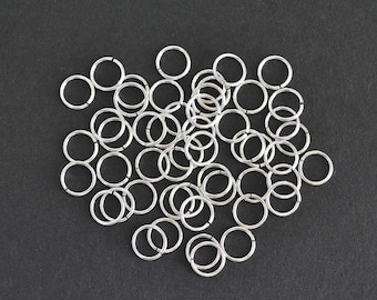 25pcs - .925 Sterling Silver 6mm Open Jump Rings 22ga, Made in USA, SS50