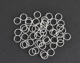 50pcs - .925 Sterling Silver 6mm Open Jump Rings 22ga, Made in USA, SS50