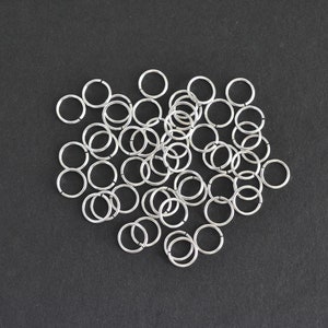 50pcs - .925 Sterling Silver 6mm Open Jump Rings 22ga, Made in USA, SS50