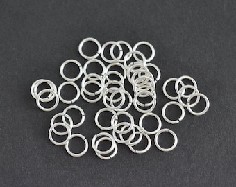 100pcs - .925 Sterling Silver 5mm Open Jump Rings 22ga, Made in USA, SS49