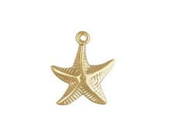 14K Gold Filled Starfish Charm 11mm, Made in USA, A117