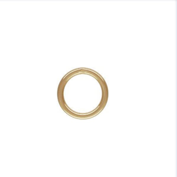 14K Solid Yellow Gold 5mm 22 Gauge Closed Jump Ring, Made in USA, SG51