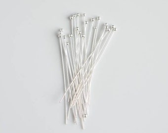 Sterling Silver 1.5 inch 24ga Head Pin w/ 1.5mm ball, Z8