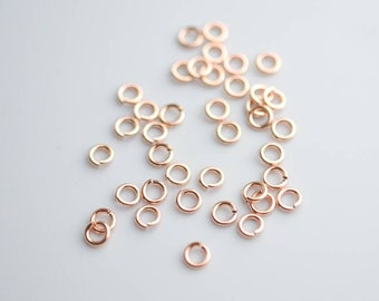 100pcs Rose Gold Filled 4mm 20 Gauge Open Jump Rings, Made in USA, RG0