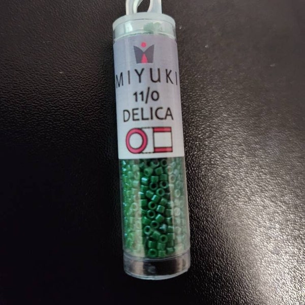Miyuki 11/0 Delica Beads Opaque Jade Green 7.2 Grams, The Beadsmith, Made In Japan, T231