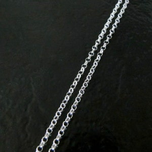 Any Length 925 Sterling Silver 2.4mm Rolo Chain Necklace, C61
