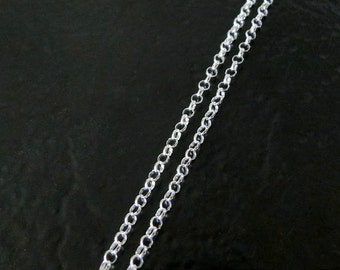 Any Length 925 Sterling Silver 2.4mm Rolo Chain Necklace, C61