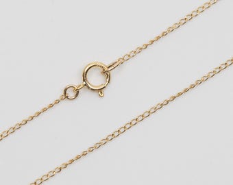 ANY LENGTH 14K Gold Filled 1.1mm Curb Chain Necklace With Gold Filled 6mm Spring Clasp, C2