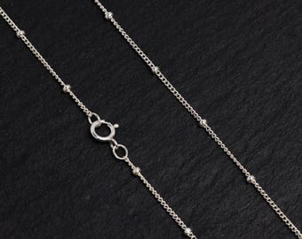 24 Inch - Sterling Silver Satellite Chain 1mm w/ 1.9mm Ball Necklace