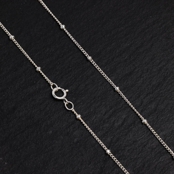 24 Inch Sterling Silver Satellite Chain 1mm W/ Ball