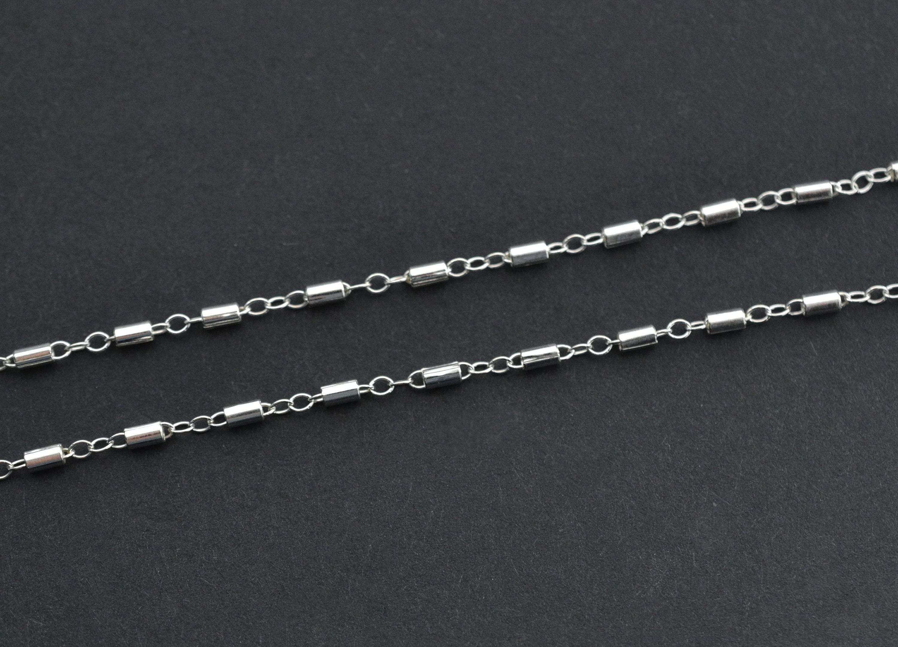 3 Feet Sterling Silver Tube Bar Link Chain 3x1.7mm B2 - Etsy