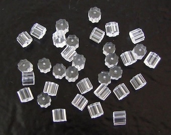 100pcs Clear Plastic Ear Nuts, GF53