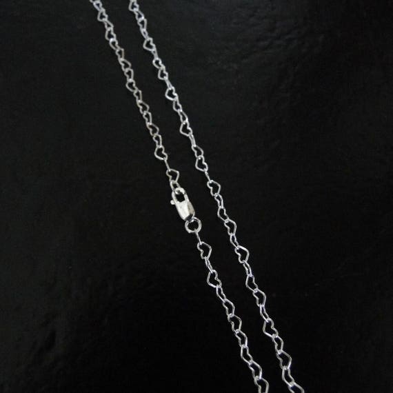 30 Inch - 925 Sterling Silver 3mm Heart Chain - Custom Lengths Available, Made in USA, C48 