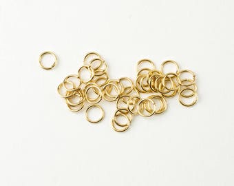 50pcs 14K Gold Filled 6mm Open Jump Rings 20 Gauge, Made in USA, GF14
