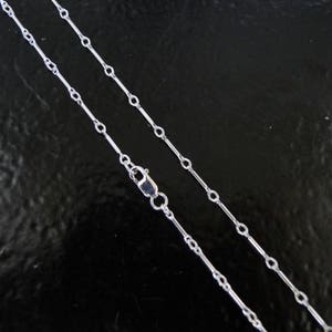19 Inch Sterling Silver 8mm Bar and Ring Chain Necklace, Made in India/USA/Italy, C42