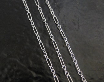 3 Feet Sterling Silver Long and Short Chain by the Foot - Any  Length Available, Made in USA, C55