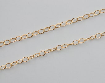 3 Feet 14K Gold Filled 3x2mm Cable Chain By The Foot, Made in USA, B4